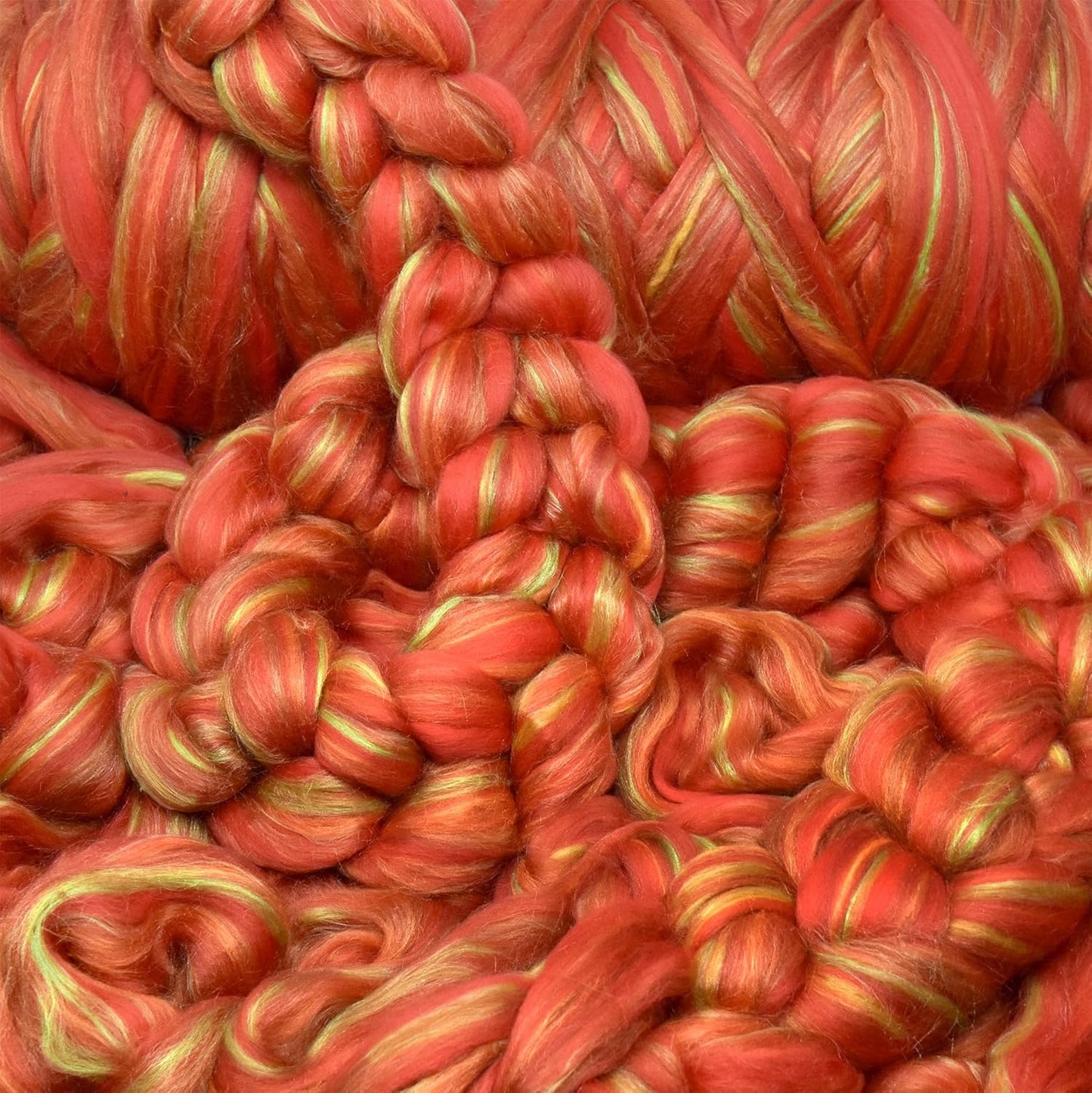 Merino Silk Luxe Tonal Designer Blend. Superfine Merino, Mulberry Silk, Tussah Silk. Top Roving for Spinning or Felting. Crimson Bliss 4oz
