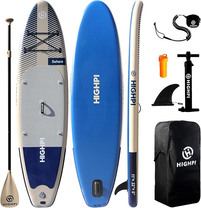 Highpi Inflatable Stand Up Paddle Board for Youth and Adults – Wide Sup with Premium Accessories, Blow Up Paddleboard for ...