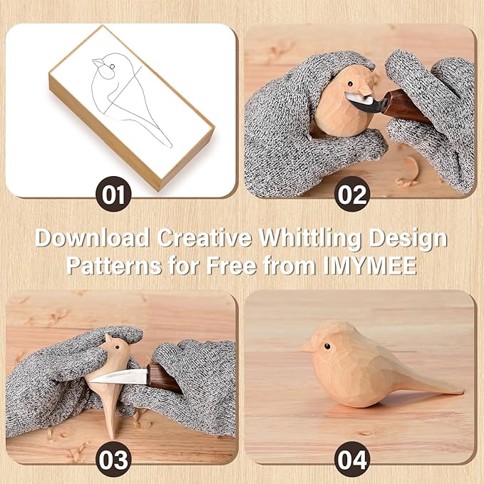 Deluxe Wood Carving Kit with Leather Case,Wood Carving Tools Set with Wood Carving Knife,Detail Knives,Basswood Blocks,Gloves,Strop Block,Polishing Compound for Whittling Kit Hobbies for Adults