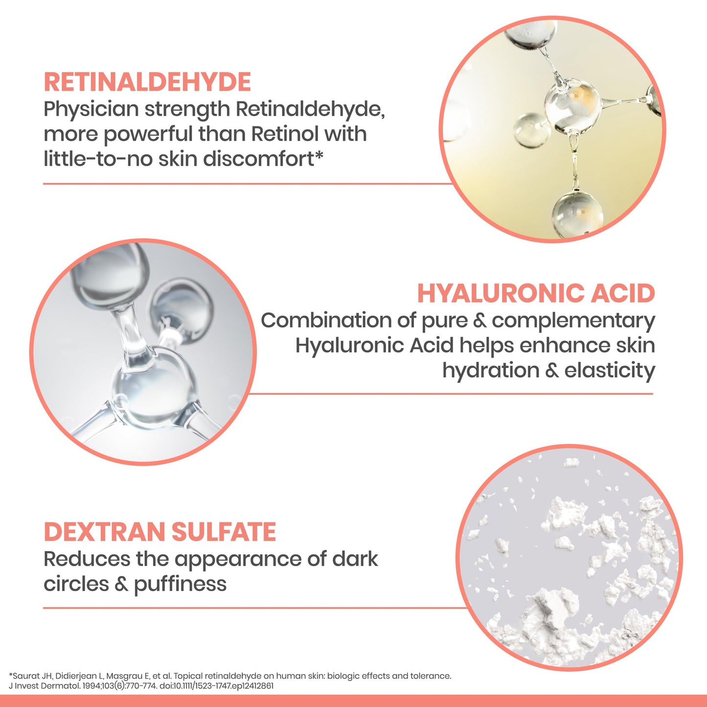 Avne Retrinal EYES Advanced 3-In-1 Eye Cream, Retinal eye cream, Powered by Retinaldehyde & Hyaluronic Acid, Helps smooth wrinkl