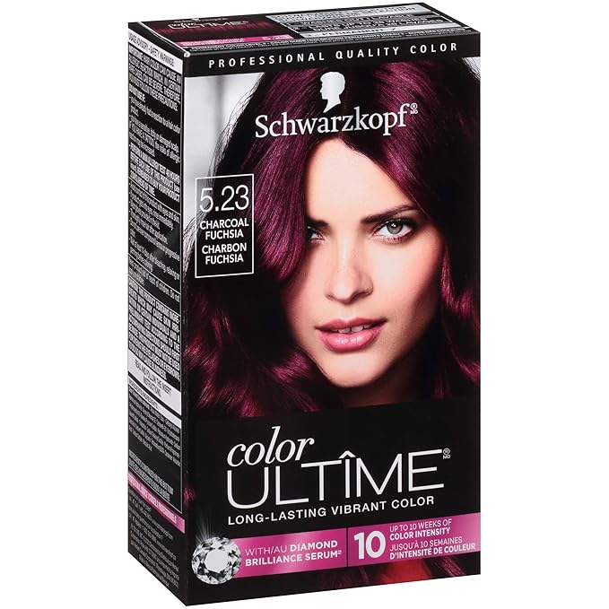 Schwarzkopf Color Ultime Hair Color, 5.23 Charcoal Fuchsia, 1 Application - Permanent Hair Dye for Vivid Color Intensity and Fade-Resistant Shine up to 10 Weeks (Pack of 2)