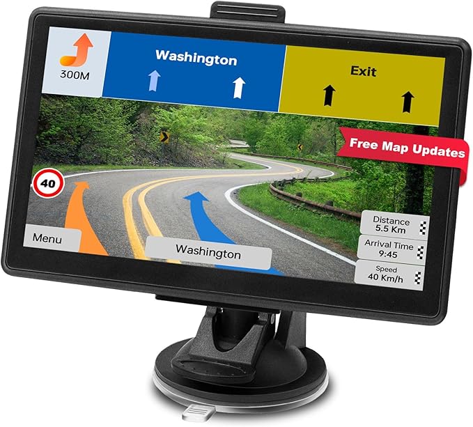GPS Navigator for Car with 2025 Maps Free Lifetime Update, 7 Inch Car GPS Navigation System for Truck Commercial Drivers w...
