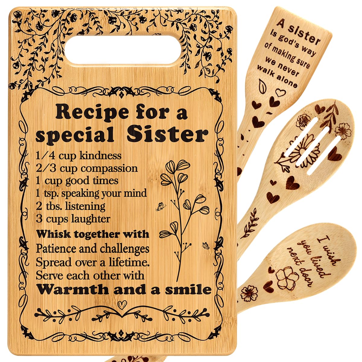 Sister Birthday Gifts Sister Gifts from Sister Christmas Gifts for Sister Best Friendship Gifts for Bestie BFF Best Friend Soul Sister To My Sister Cutting Boards for the Kitchen
