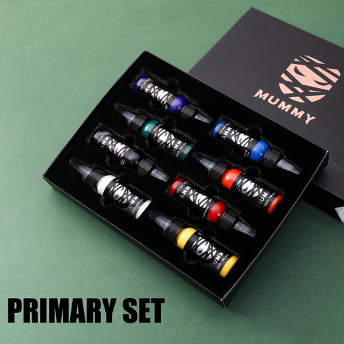 Mummy Primary Tattoo Ink Set 1 oz (30ml) 8 Colors Tattoo Pigment Kit Ink for Tattoo Supply