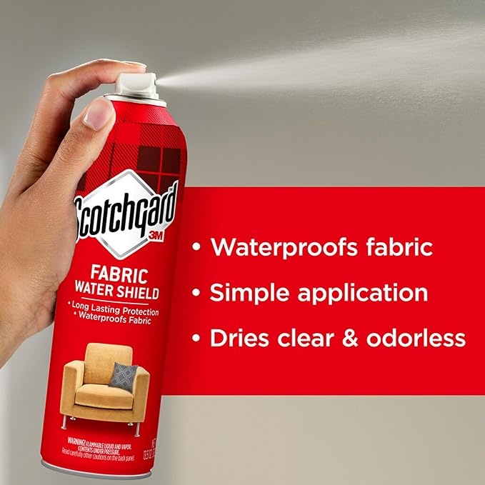 Scotchgard Fabric Water Shield, 60 Ounces (Six, 10 Ounce Cans), Repels Water, Ideal for Couches, Pillows, Furniture, Shoes and More, Long Lasting Protection