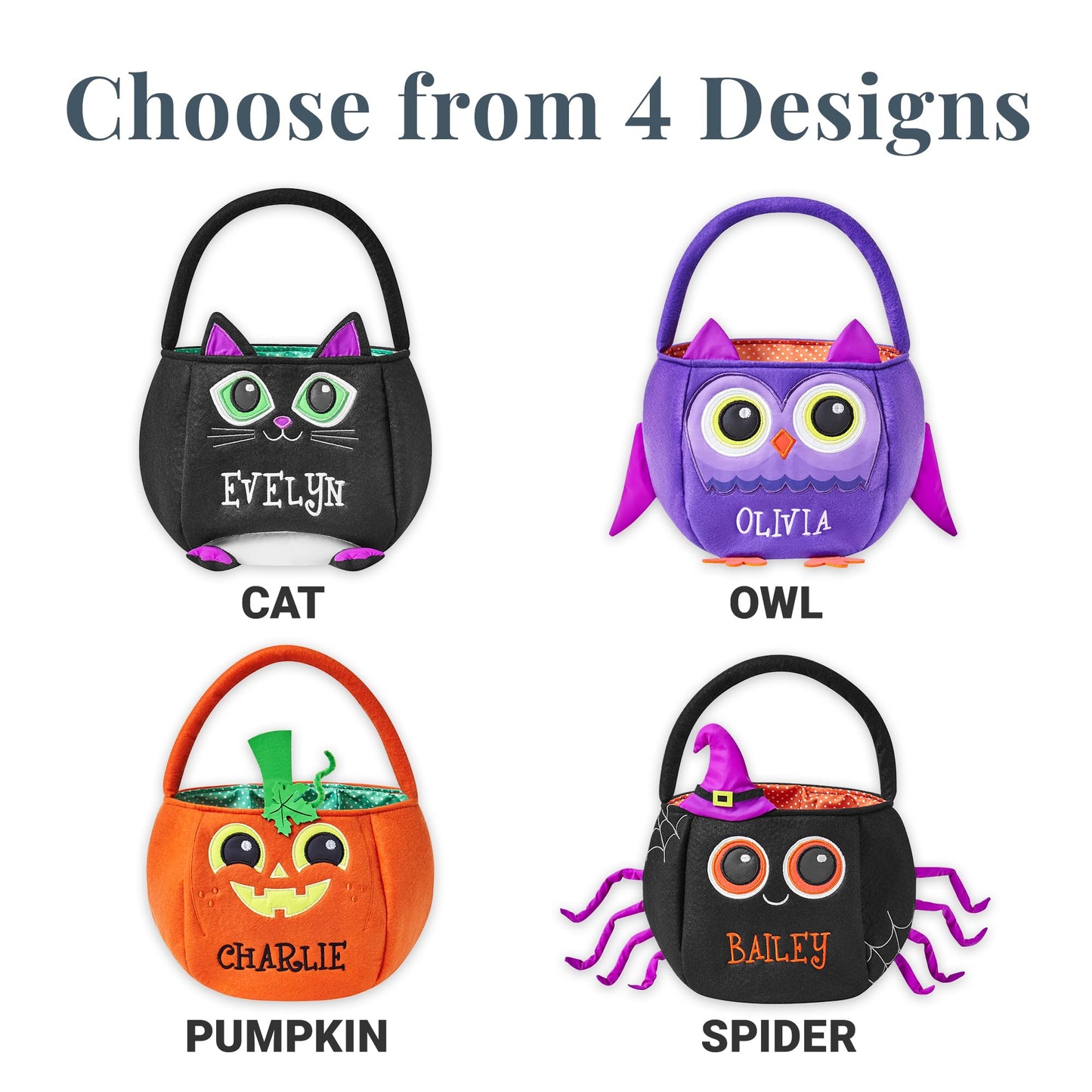 Let's Make Memories Personalized Trick-or-Treat Bag - Halloween - for Kids - Candy Bag - Reflective Spider - Safety
