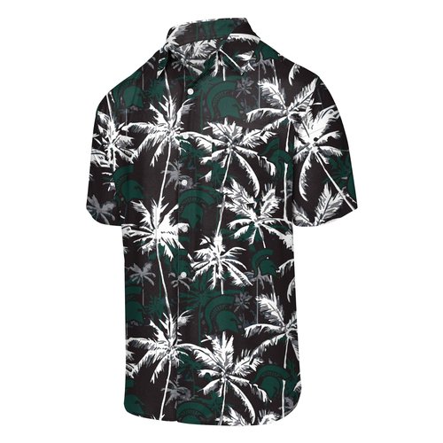 FOCO Michigan State Spartans NCAA Mens Black Floral Button Up Shirt - Medium