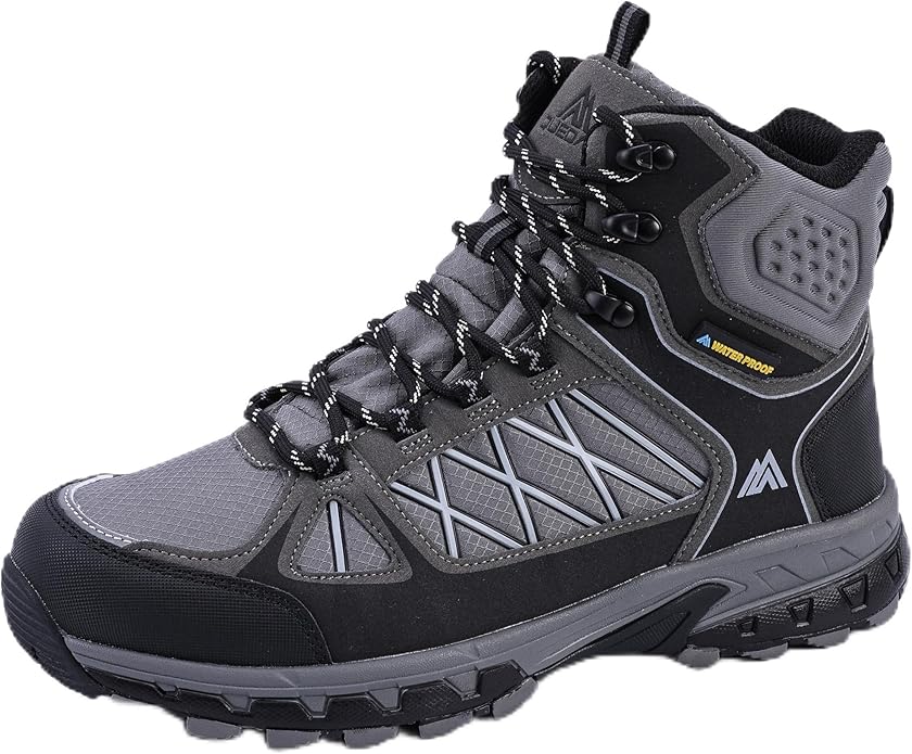 Queday Waterproof Hiking Boots Mens Lightweight Walking Shoes Daily Hike Trekking Trail Outdoor Camping Climbing
