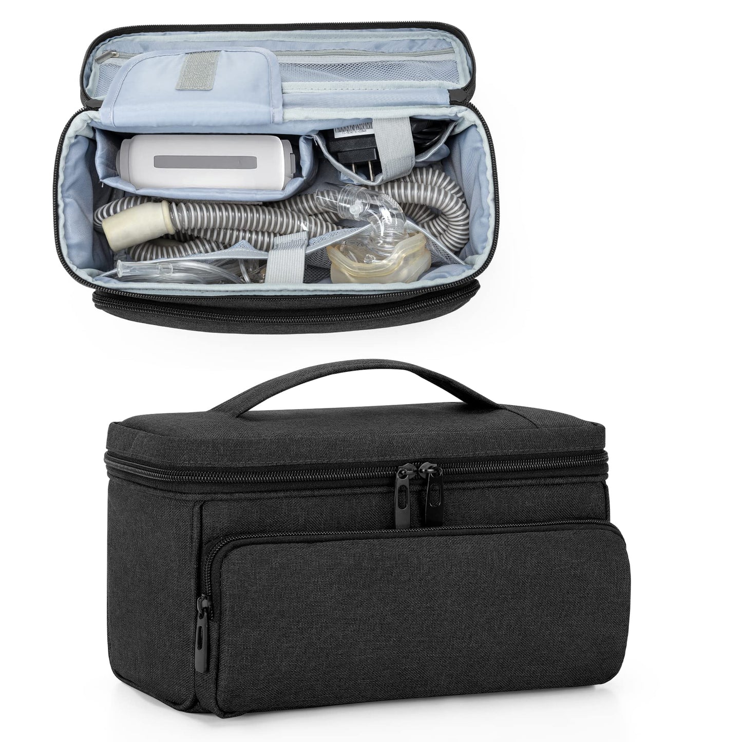 CURMIO CPAP Travel Bag Compatible for ResMed AirMini, Machine Carrying Case for Supplies, Black (Empty Bag Only, Patent Design)