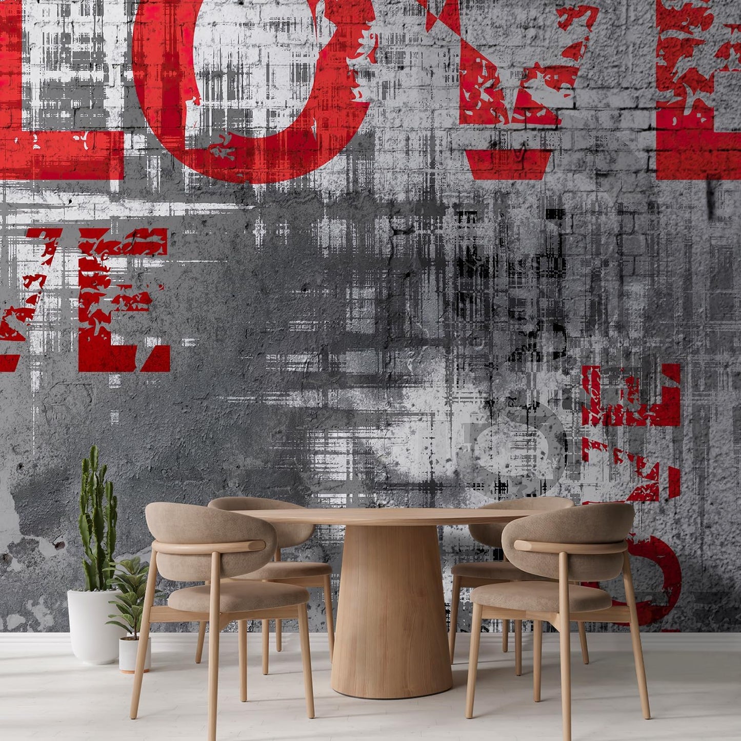 wall26 Wall Sticker/Wall Mural Love Letters Graffiti, Not Peel and Stick, Non-Woven Wallpaper Decorative for Bedroom, Living Room, Office - 96x120 inches