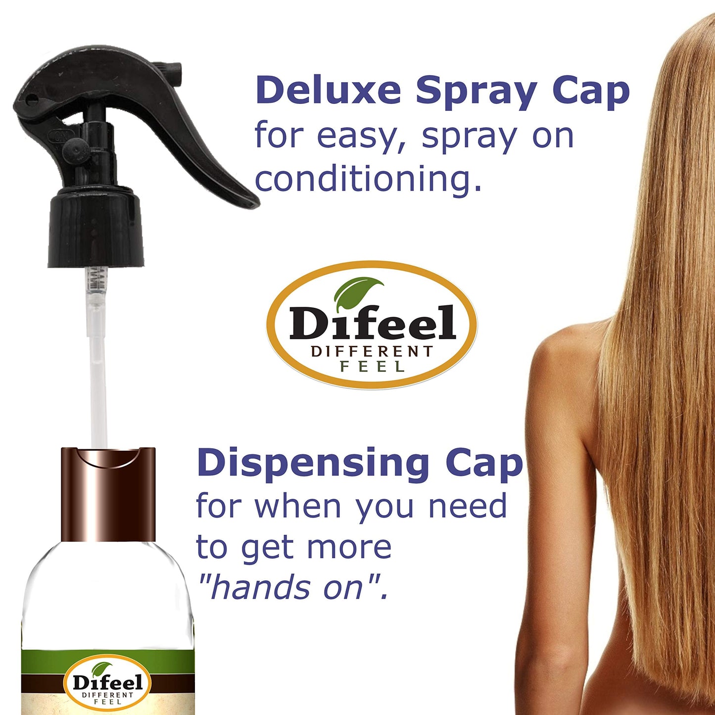 Difeel Pro Growth Leave in Conditioning Spray with 100% Natural Castor Oil 6 ounce