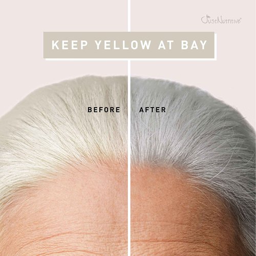 Just Nutritive Gray Hair Kit | Shampoo 16oz, Conditioner 16oz, Vinegar Rinse 8oz | Natural Gray Treatment | Anti Yellowing | Brightening Hair Kit