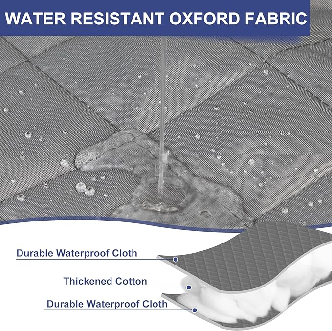 Magnetic Thermal Insulated Door Curtain Fit Door Size 30" x 80", Quilted Oxford Fabric Thicken Cotton Fill, Winter Cover Keep Cold Draft Out, Blanket Insulation for Front Patio Doors Gray