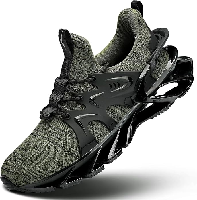 Men's Trail Runners Fashion Sneakers Breathable Mesh Running Shoes Blade Non Slip Casual Athletic Walking Shoes