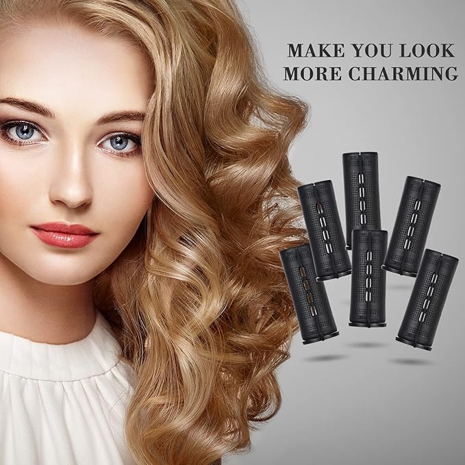 WILLBOND 36 Pieces Cold Wave Rod Hair Perm Rods Hair Rollers Perming Curlers with Steel Rat Tail Comb for Hairdressing Styling