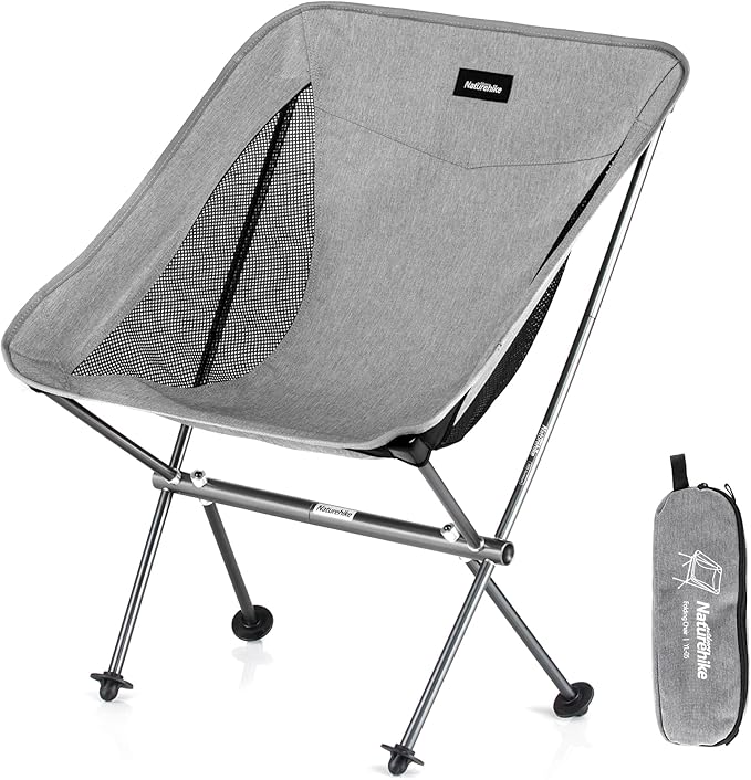 Naturehike YL05 Camping Chair, Ultralight Portable Camp Chair with Storage Bag, Compact Folding Beach Chair for Backpackin...