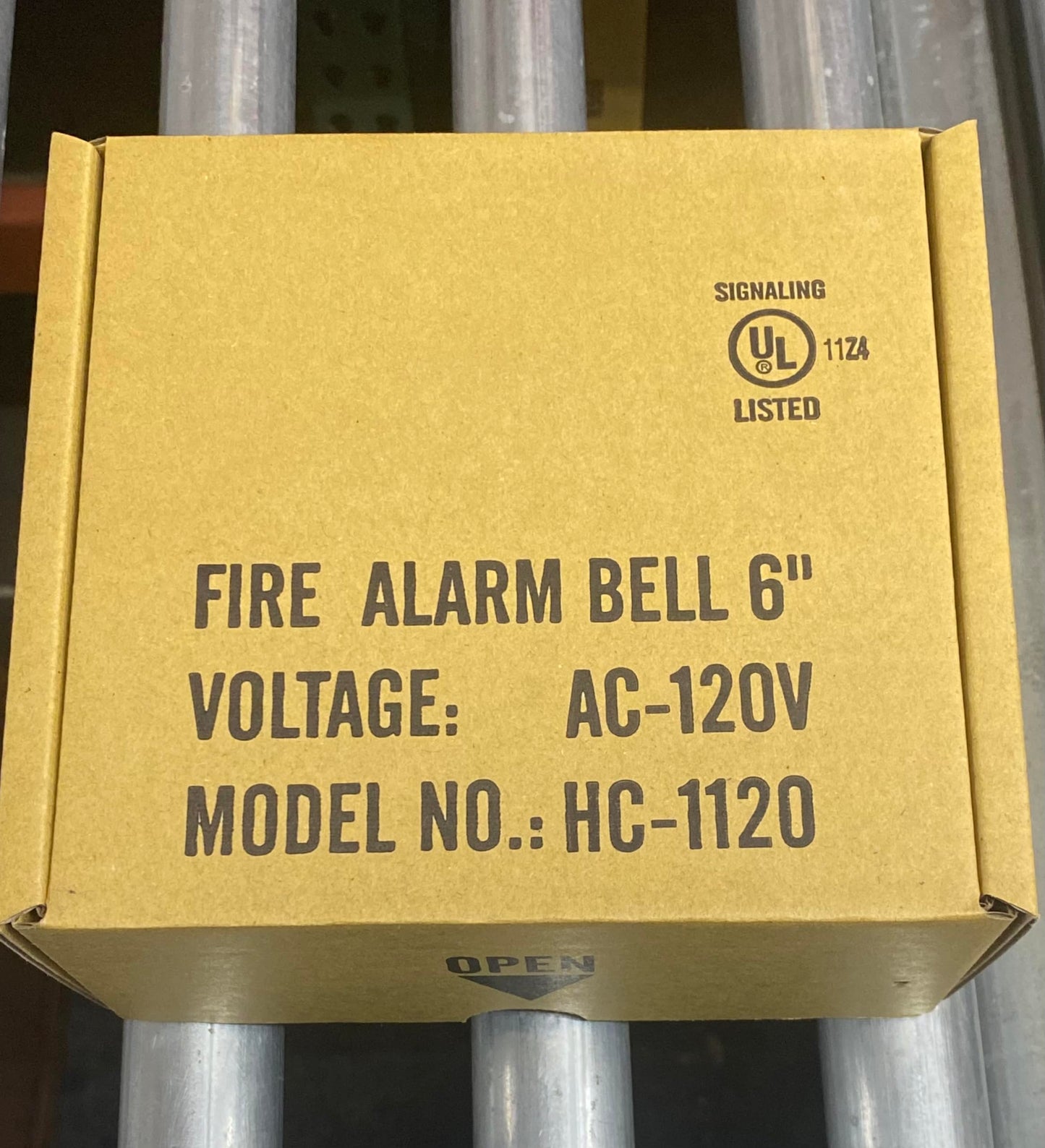 Red Fire Alarm Bell, 6 Inch 120 Volt AC