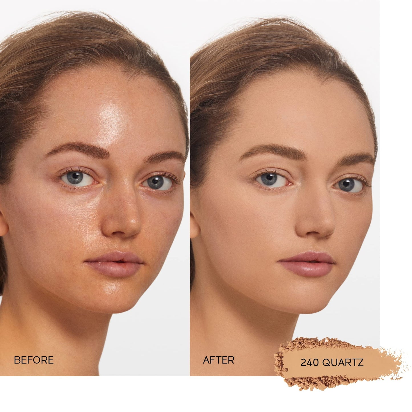 Shiseido Synchro Skin Self-Refreshing Custom Finish Powder Foundation, Quartz 240-24-Hour Sheer-to-Medium Buildable Coverage wit