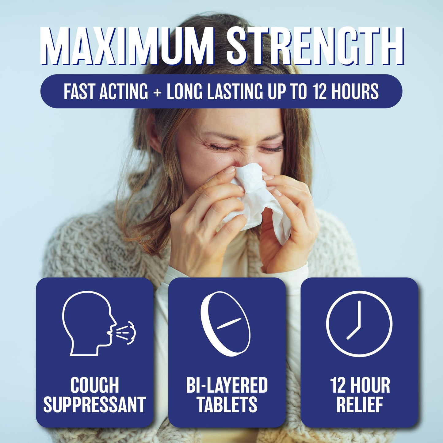 WELMATE - Maximum Strength Mucus Relief DM (98 Servings) - 1200mg Guaifenesin + 60mg Dextromethorphan HBr - 12-Hour Expectorant, Cough Relief - 98 Extended-Release Tablets