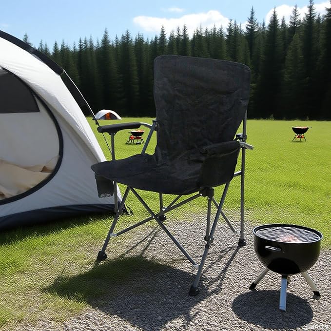 SEREVIGPUL Portable Camping Chairs- Lightweight,Back with Side Pockets & Cup Holder,Large Foldable Camping Chair for Tailgating, Firepits,Fishing, Hiking, Travel, Picnic, Beach Patio, & More