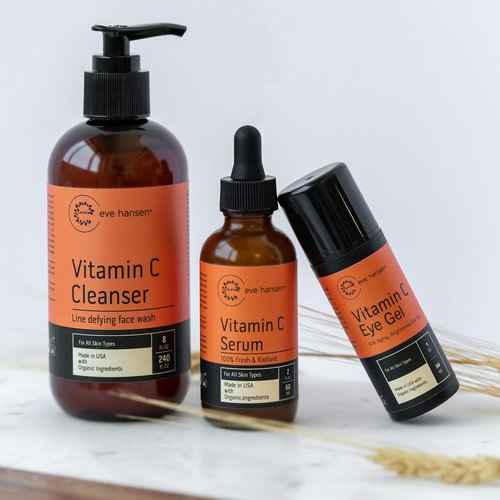 Eve Hansen Classic Vitamin C Brightening Set | Your Entire 5-Step Daily Routine to Improve Skin Tone, and Reduce Dark Spots & Fine Lines for All Skin Types