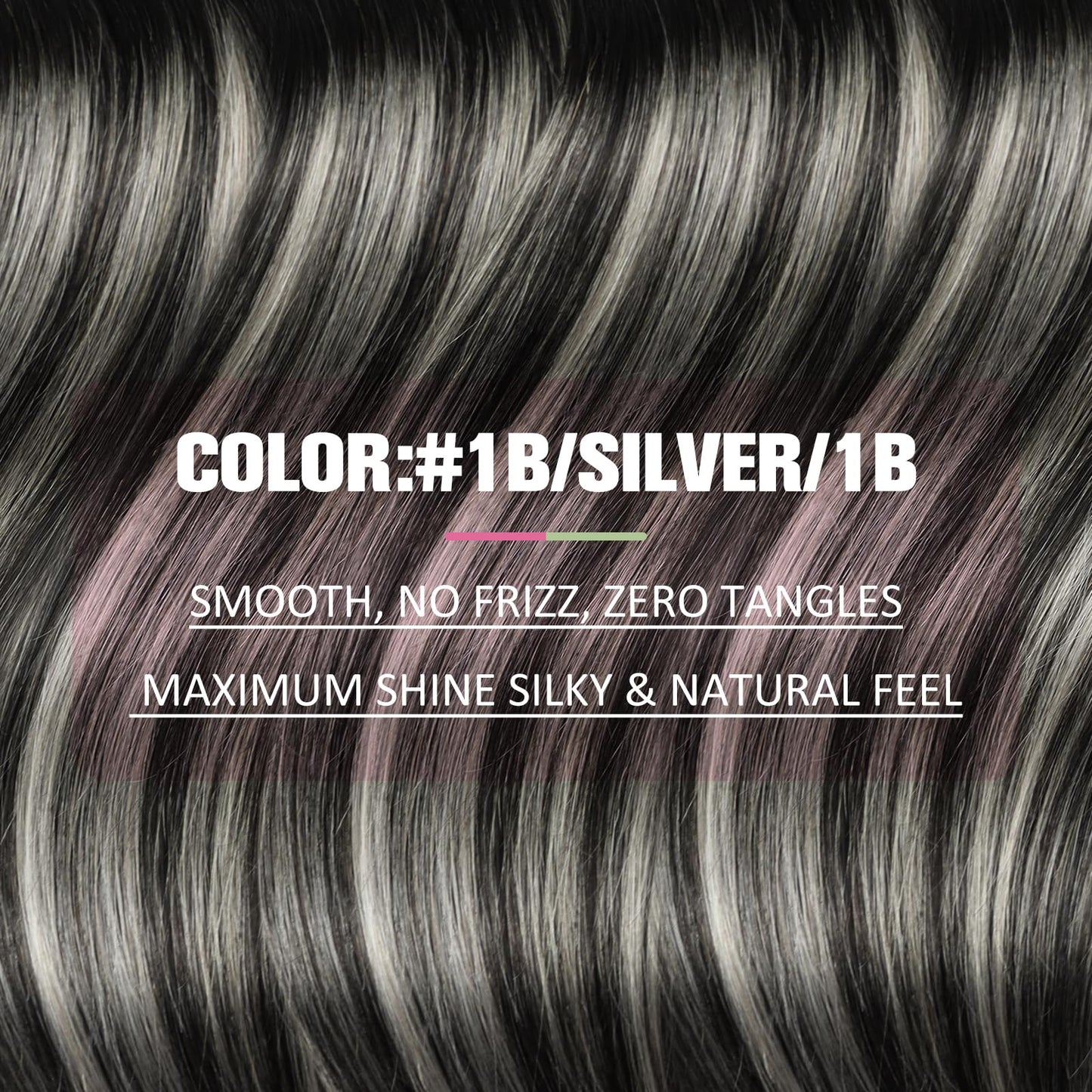 YoungSee Tape in Extensions Human Hair Black Ombre Invisible Tape in Hair Extensions Ombre Black to Silver Tape ins Hair Extensi