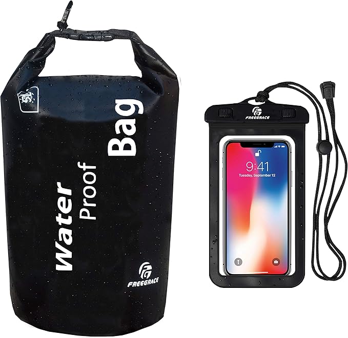Freegrace Waterproof Dry Bag - Lightweight Dry Sack with Seals and Waterproof Case - Float on Water - Keeps Gear Dry for K...