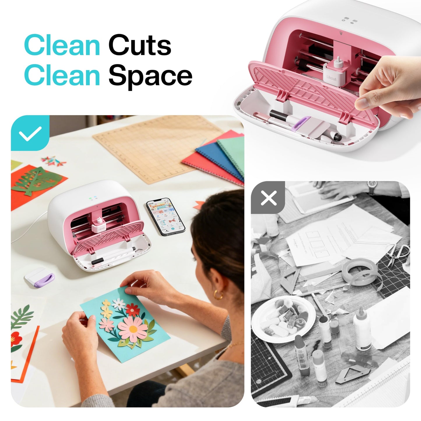Likcut Vinyl Cutter Machine, Upgrade Cutting Machine Glee S501 for DIY Joy, Portable Smart Cutting Tool for Crafter, Sticker Decal Maker Printing for Resin Charms, Arts, Crafts & Party Supplies