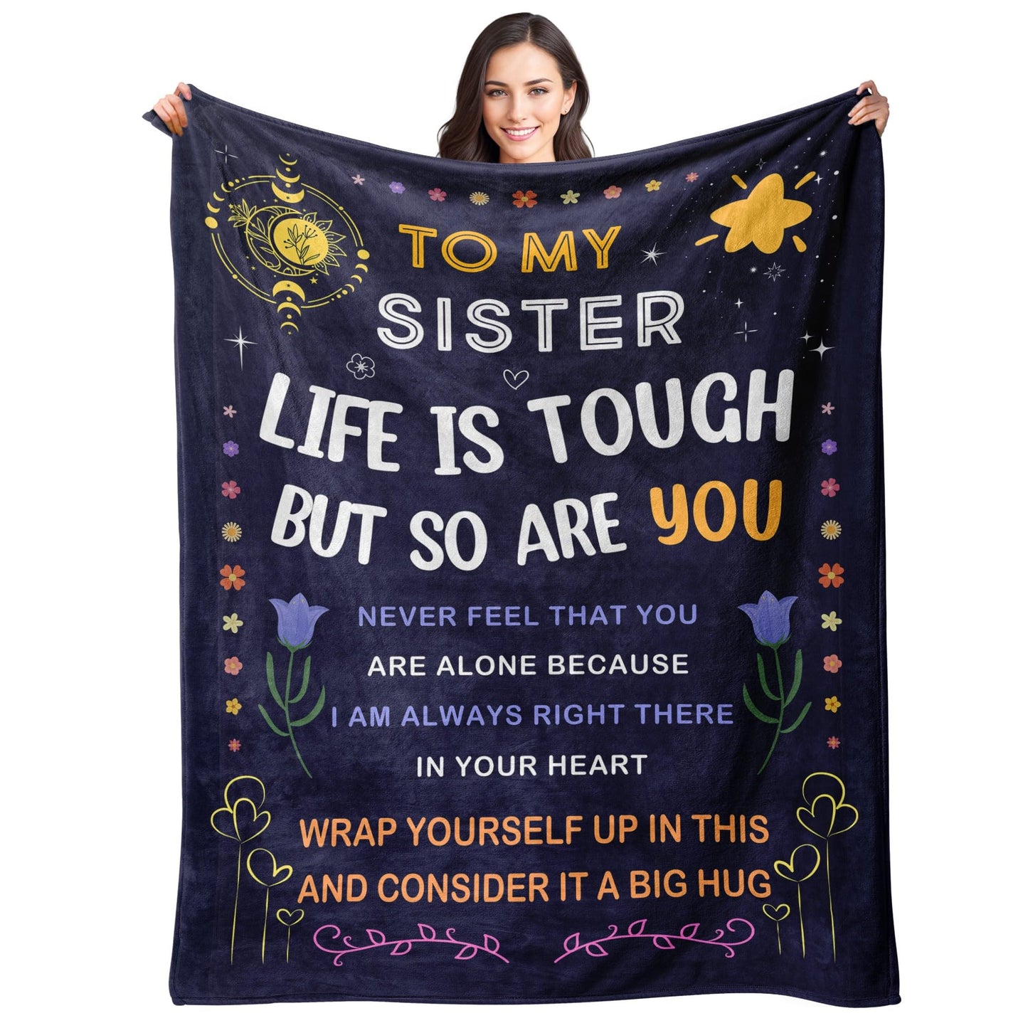 Birthday Gifts for Sister - Christmas Sister Gifts from Sisters, Brother for Adult Sisters - to My Sister Blanket - Present for Mothers Day Valentines Day - Throw Blanket 50"x60"