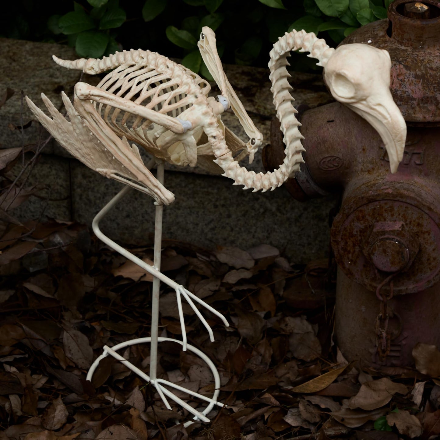 JOYIN Flamingo Skeleton Halloween Decorations 27.6 Inch Tall Spooky Flamingo Posable Animal Skeleton with Movable Joints for Halloween Indoor Outdoor Yard Garden Lawn Patio Prop Decor