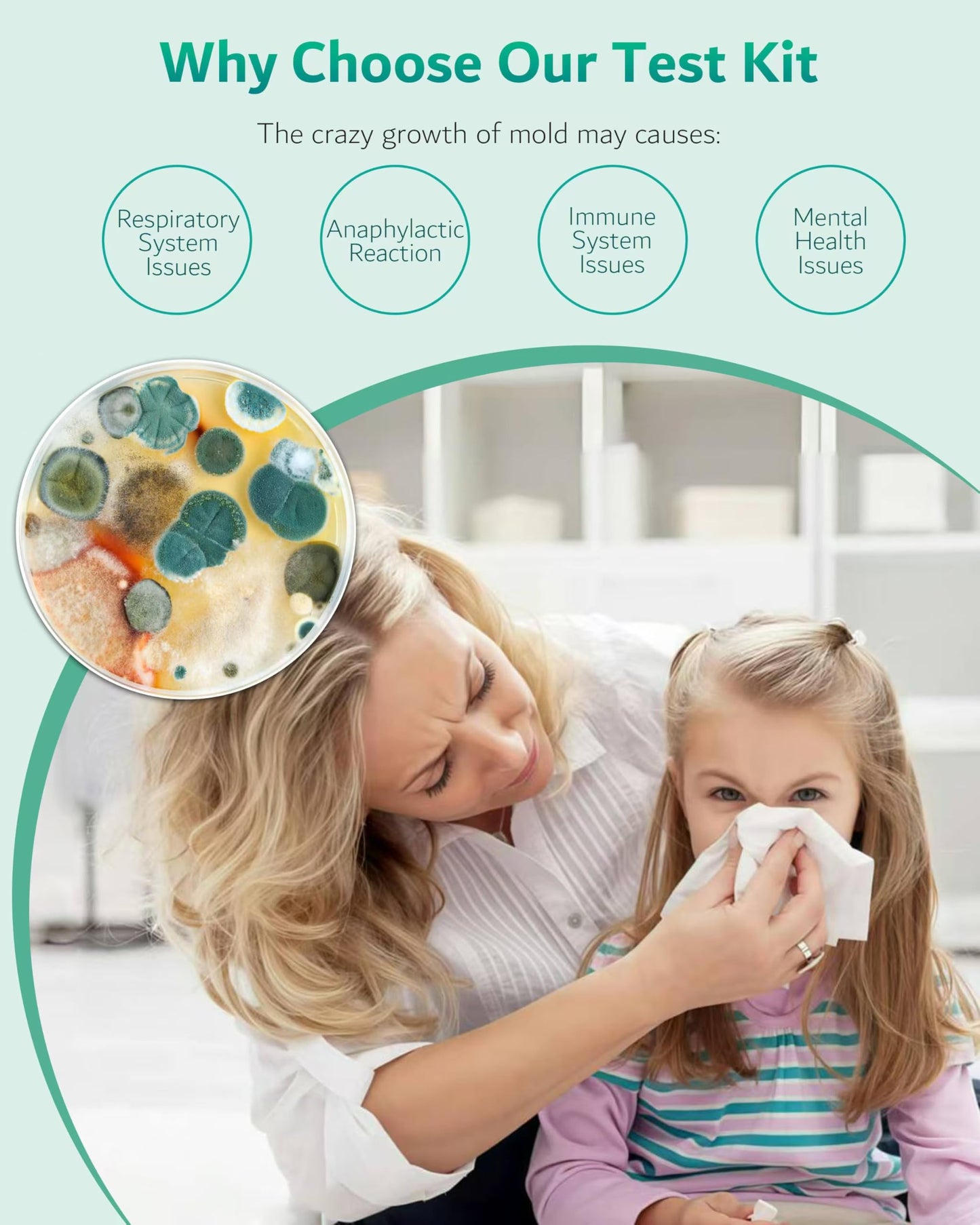 Mold Test Kit for Home, 8 Detection Tests for HVAC, Surfaces & Indoor Air Quality, DIY Black Mold Detector Testing kit at Home, Includes Detailed Identification Guide, Free Lab Analysis