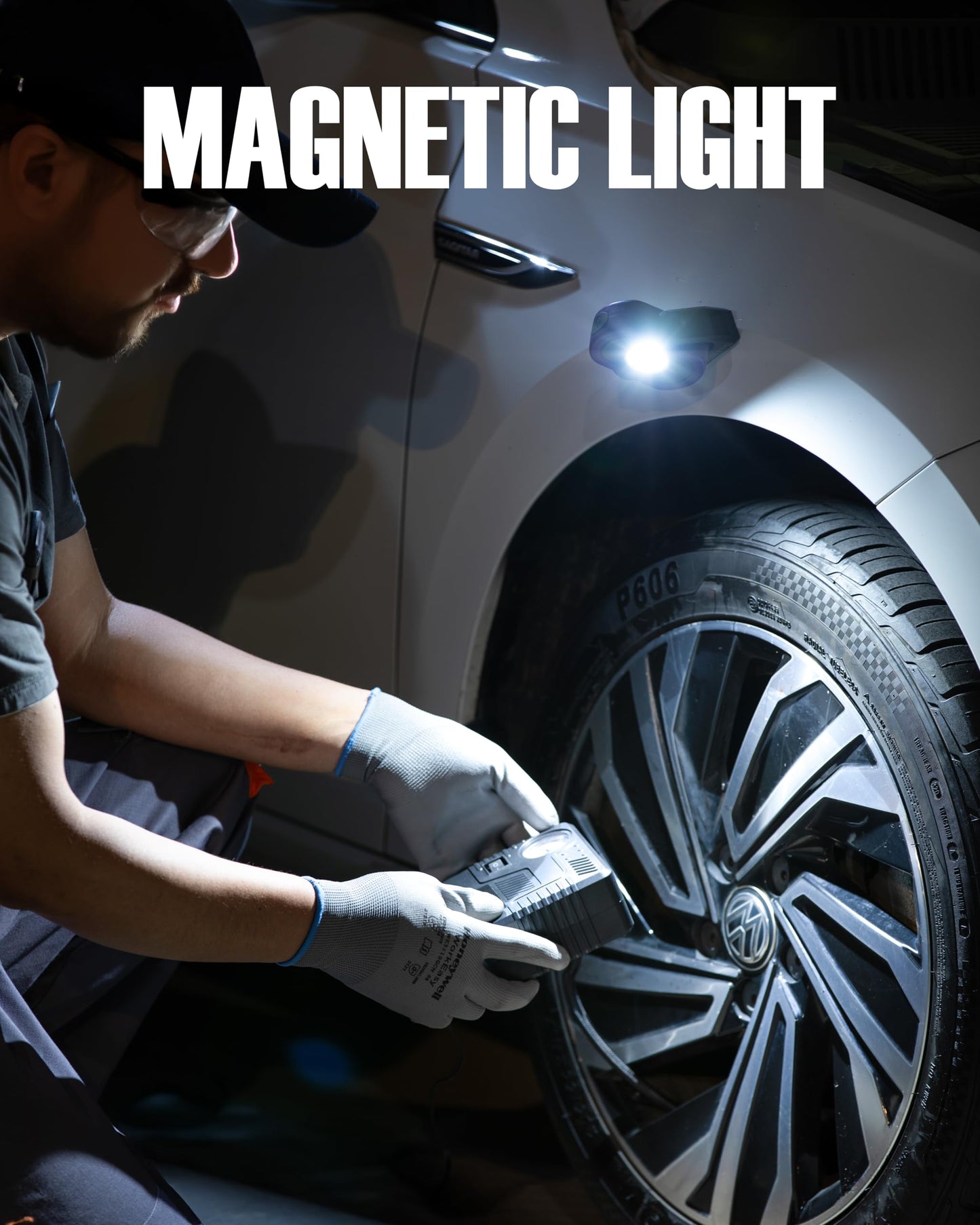 Magnetic Work Light – 780 Lumen Compact Pocket Light, Rechargeable 3000mAh, 360° Pivot, Durable & Portable for Mechanics & Jobsites (Purple, 2 Pack)