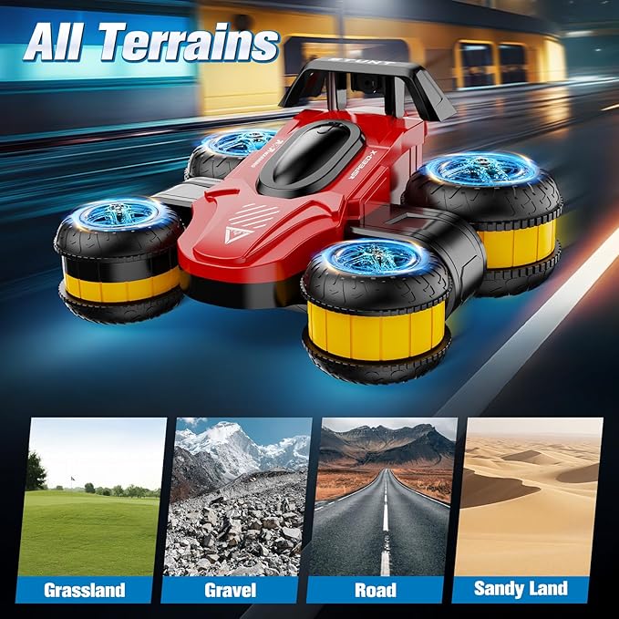 High Speed Drift Remote Control Stunt Deformation Car, Birthday Gifts, for Boys and Girls 3-16 Years Old (Bright Blue)