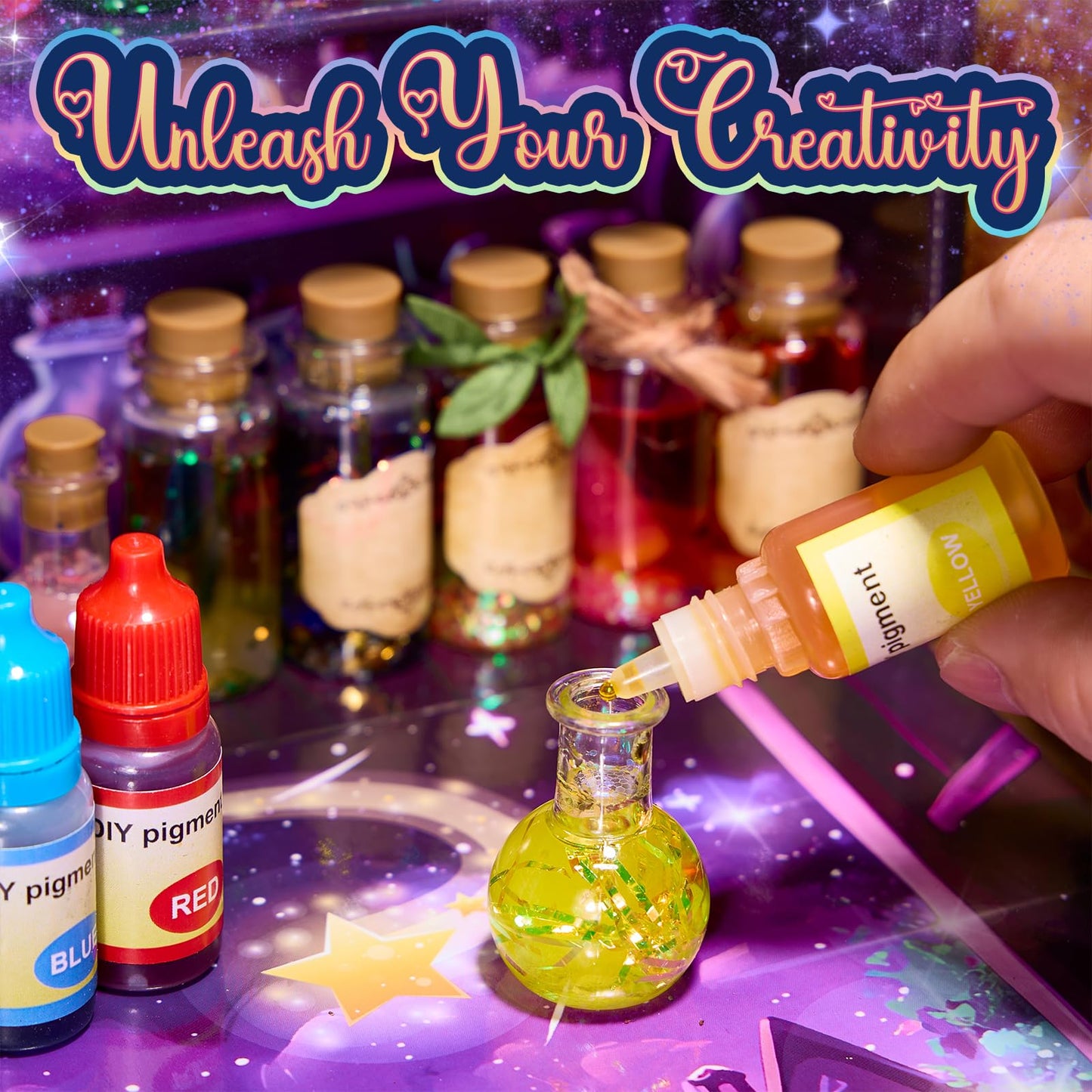 QLRR Mystery Mix Potion Craft Kits for 6 7 8 9 10 11 12+ Year Old Girls DIY Best Birthday Gift for Girls & Boys ，Mix 24 Fairy Bottles Potion Gifts Kids 6-8 Year Old Girl Birthday Gift