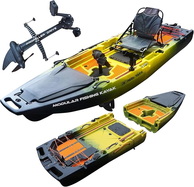 Reel Yaks Rocket Modular Fishing Kayak - 9.8ft Lightweight, Sit On Top Kayak for Adults & Youth - Stable & Portable, Ideal...