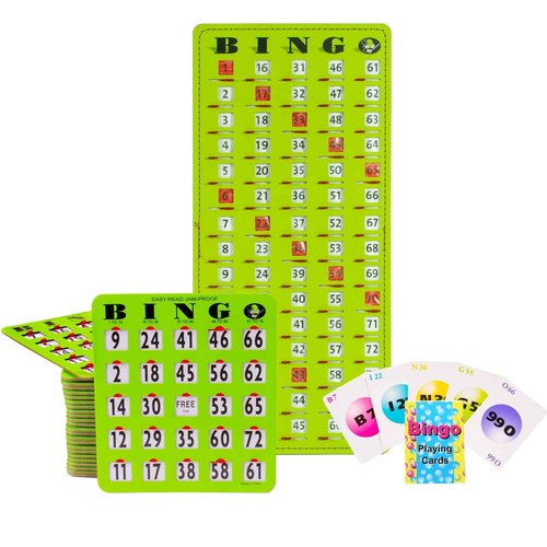 MR CHIPS Complete Bingo Game with 25 Jam Proof Easy Read Shutter Cards