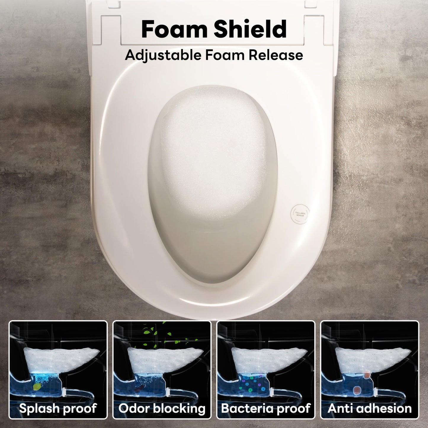 CASTA DIVA Smart Toilet with Bidet Built In, Heated Toilet Seat with Auto Open/Close Lid, Foam Shield,ADA Comfort Bidet Toilet,Foot Sensor, Elongated One Piece Toilet for Bathrooms(K050Max)