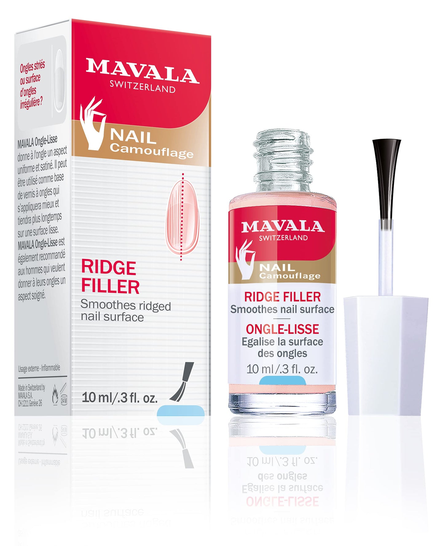 MAVALA Base Coat, Ridge Filler for a Smooth Nail Surface | Satiny, Matte Finish | Prolongs Duration of Manicures | Evens Out Irr