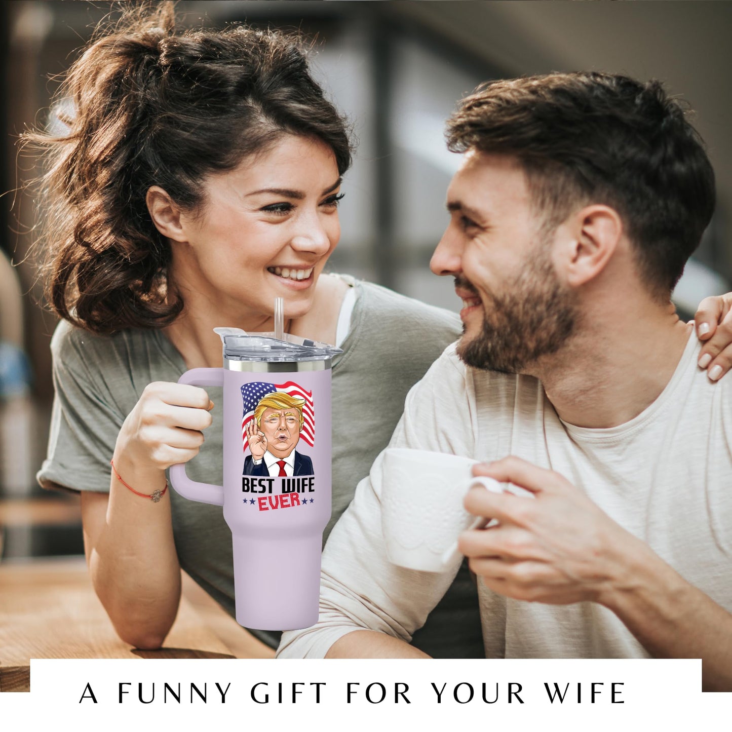 Mocosweeties Gifts for Wife from Husband - Wedding Anniversary for Women, Birthday, Mothers Day, Christmas Wife Gifts for Her - Romantic Love Gift for Her - 40 Oz Purple Stainless Steel Tumbler