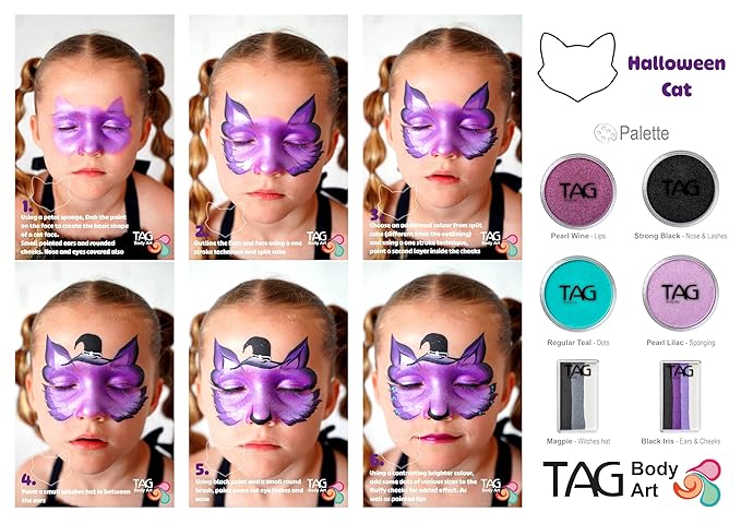 TAG Face and Body Paint - 1 Stroke Split Cake 30g - Black Iris