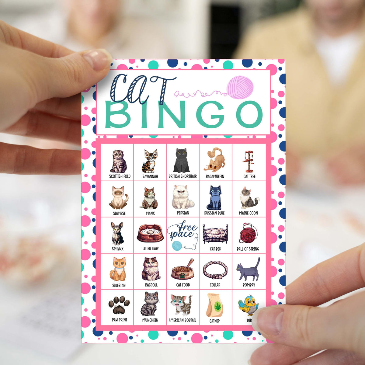 valucise Cat & Kitten Bingo Game Cards for Adults - Pawty Party Supplies, Birthday Bingo Decor & Favors, Card Gifts for Cat Lovers - 02