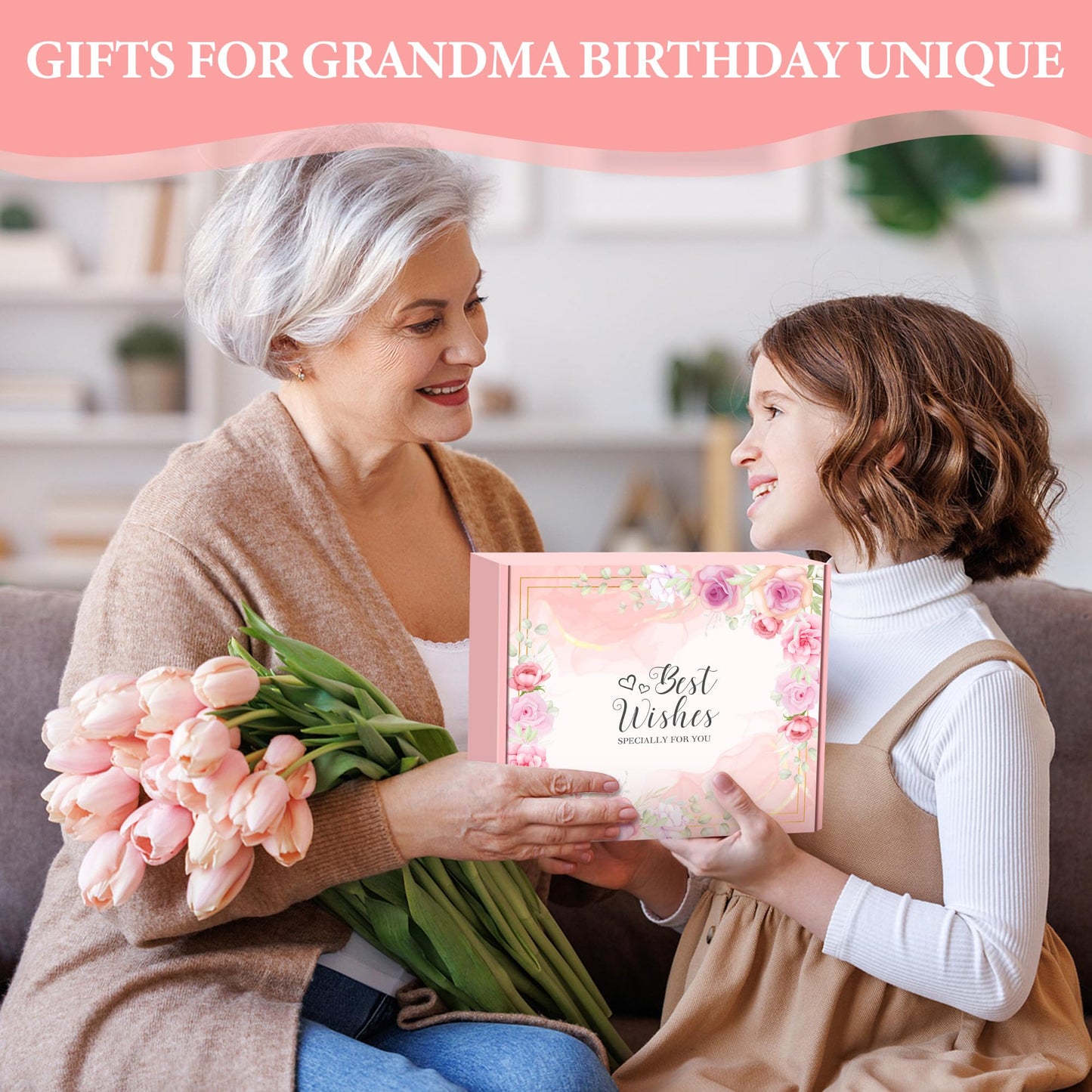 Grandma Gifts for Grandma Birthday Gifts from Grandkids Unique New Grandmother Gift for Nana Gift Ideas for Grandmas Cool Presents for Grandmas Bracelet Tote Bag Cup Candle Socks Acrylic Puzzle