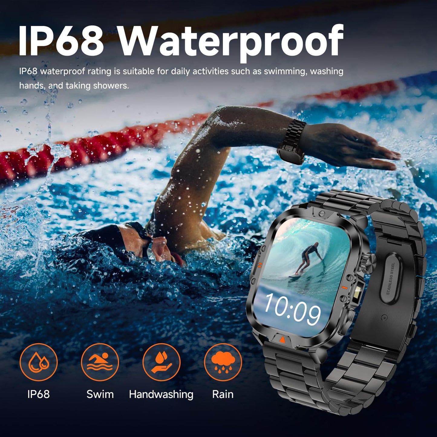 Bruboses Smart Watch For Men Military Answer/Make Call 2.01  Display 170+ Sports Modes Fitness Smart Watch Ip68 Waterproof 30 Da