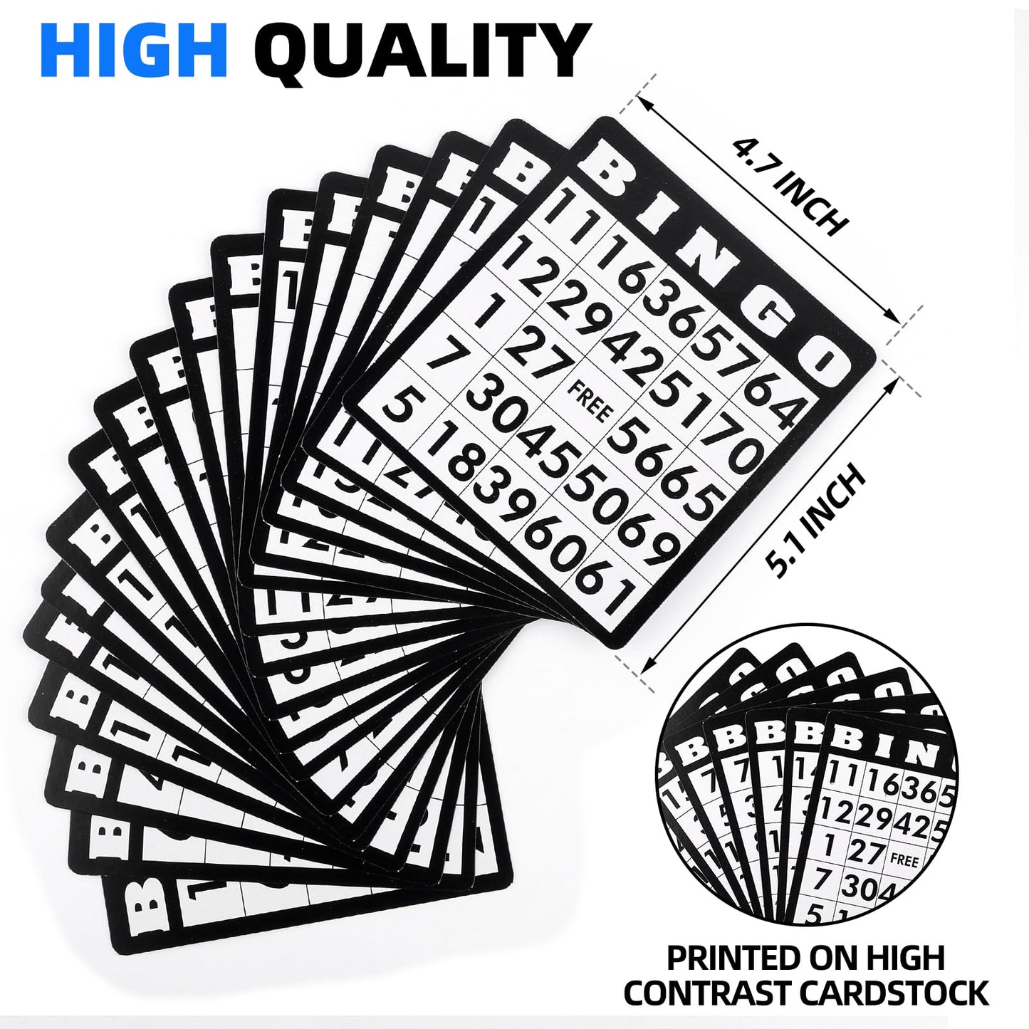 Homwom Deluxe Bingo Game Set Includes 18 Mixed Cards, 150 Vibrant Chips, 75 Calling Balls, 8” Bingo Cage - Premium Bingo Set for Large Groups and Parties