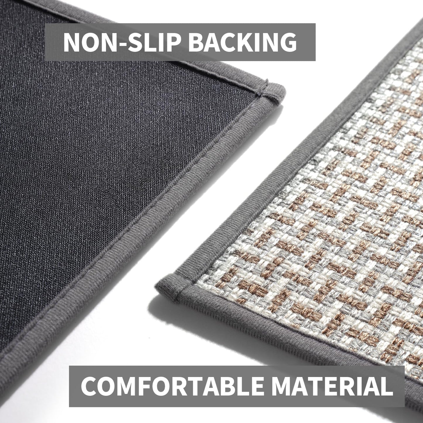 Door Mat 17"x30",Door Mat Indoor Entrance Dirt Resistant and Absorbent Non-Slip Rubber Backing Front Door Mats Washable Low-Profile Indoor Mats for Entryway, Inside Entrance Easy Clean Gray