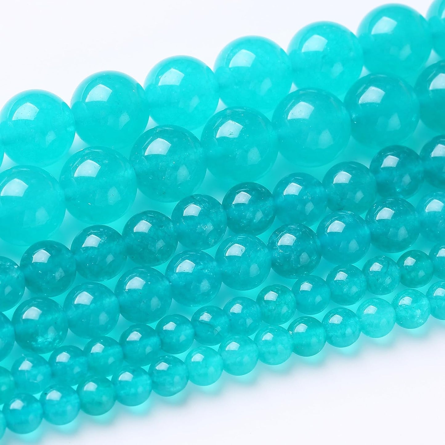 48PCS 8MM Amazonite Blue Chalcedony Stone Beads Energy Healing Beads for DIY Jewelry Bracelet Necklace Making for Jewelry Making 15Inch