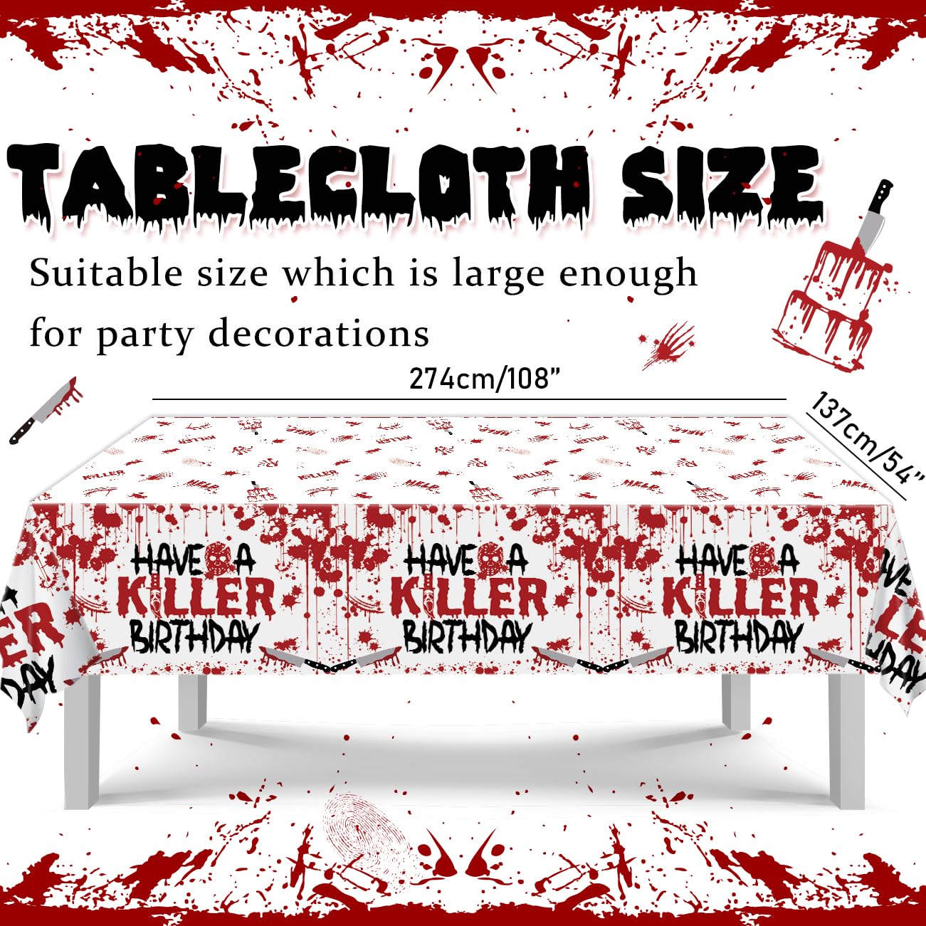 Halloween Birthday Party Decorations Have a Killer Birthday Decorations Scary Bloody Hand Plates Napkins Cups Have a Killer Banner Tablecloth Balloon for Halloween Horror Movie Decor