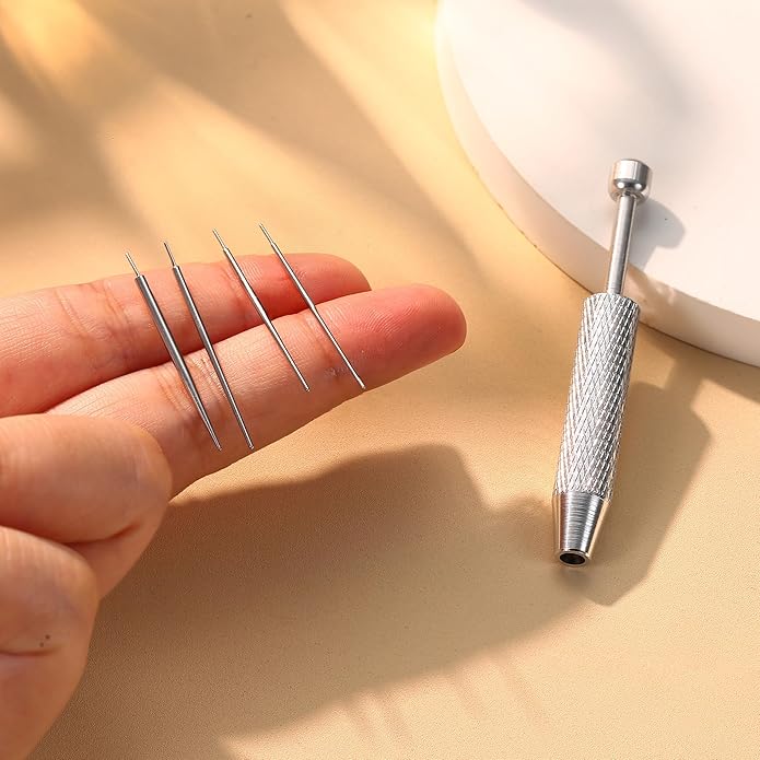 Piercing Taper Ball Grabber Tool for Changing Jewelry - 14G 16G 18G 20G Stainless Steel Flat Back Earrings Applicator Tool Threadless Insertion Pin Thread Body Piercing Kit for Ear Nose Lip