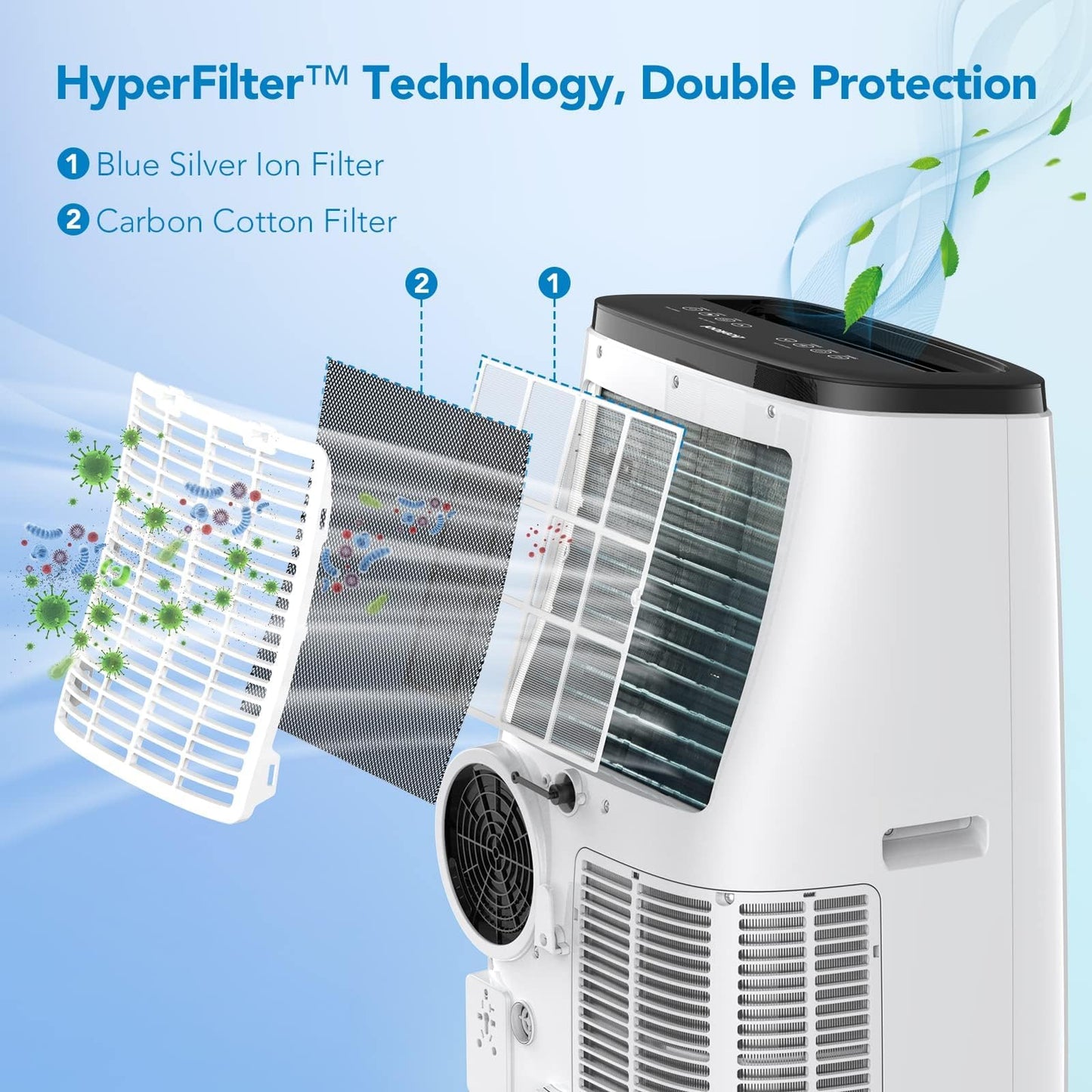 GarveeLife 14,000 BTU Portable Air Conditioner for Room Up to 750 Sq. Ft, 3-In-1 Air Conditioner w/Remote, Fast Cooling In 10 Mins, Smart Touch Panel, 24 Hours Timer Function, Auto Shut-Off