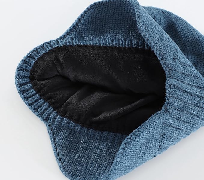 Home Prefer Mens Winter Hat Knit Earflap Hat Stocking Caps with Ears Beanie Hat